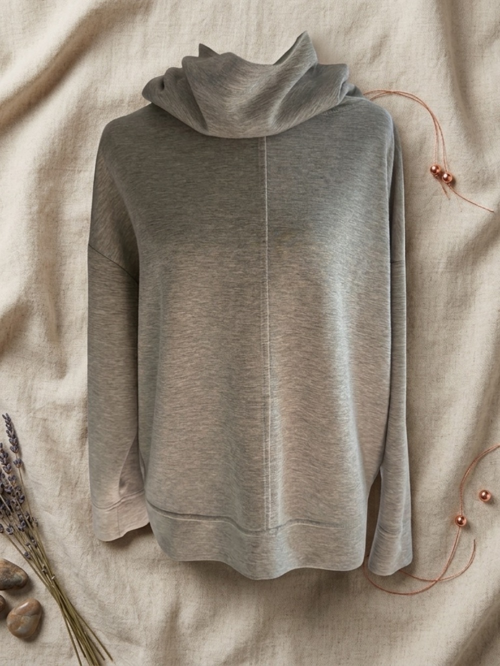 Cynthia Rowley Gray Cowl Neck Sweater Women’s M Knit Pullover Cozy Soft